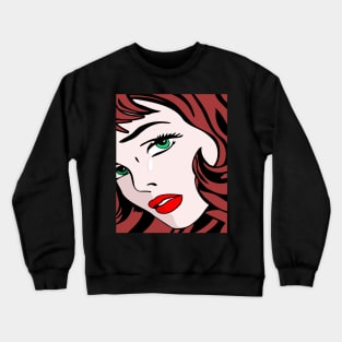 Redheaded Pop Art Girl Crewneck Sweatshirt